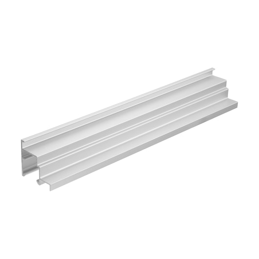 Aluminum guide rail accessory for DEWALT tools, used for accurate cutting and positioning.