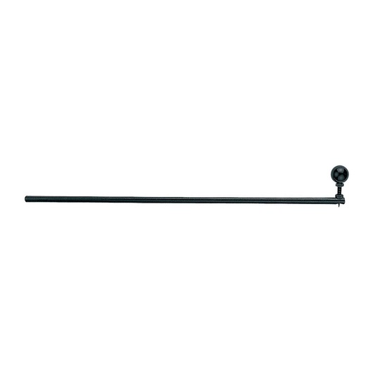 A straight black photography rod with a ball joint at one end, shown on a white background.