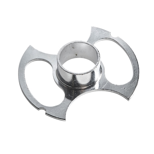Metal DEWALT DE6926 photography accessory with circular center and open edges, shown on a white background.