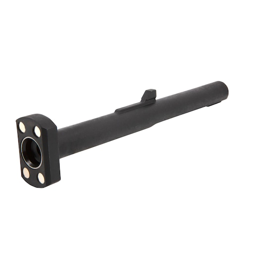 A black cylindrical metal rod with a rectangular base featuring four circular magnetic spots. The rod appears to be a tool accessory, photographed on a white background.