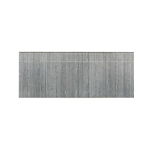 A pack of DEWALT metal nails arranged in a flat strip for a nail gun, shown against a white background.