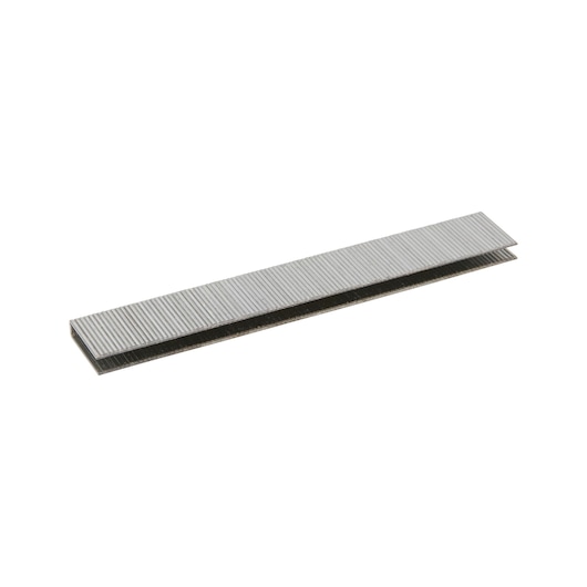 A stack of metal staples for use in a stapler, shown against a white background.