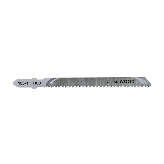 A DEWALT DT2165 jigsaw blade for clean wood cutting, shown on a white background.