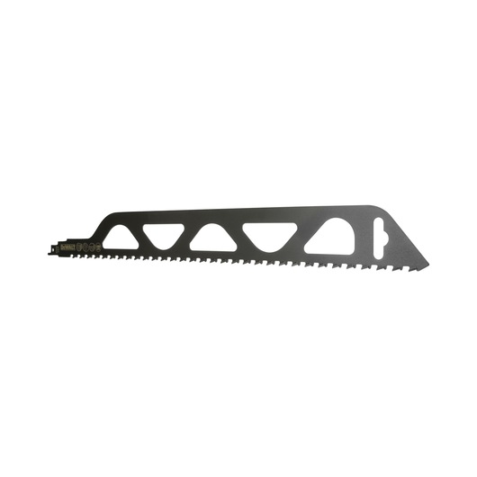 DEWALT DT2422 saw blade with a black finish and angled tooth design, shown on a white background.