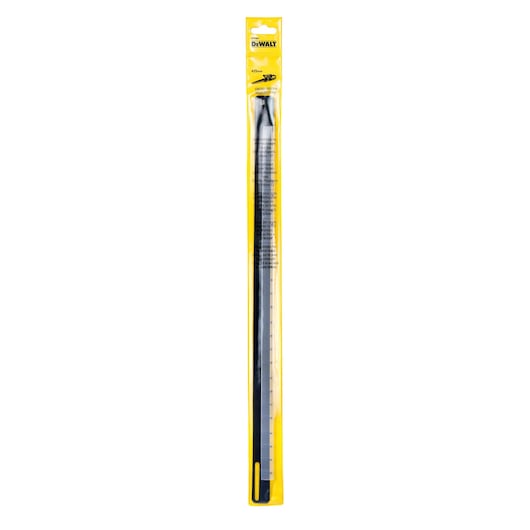 DEWALT DT2964 reciprocating saw blade in yellow retail packaging, displayed vertically on a white background.