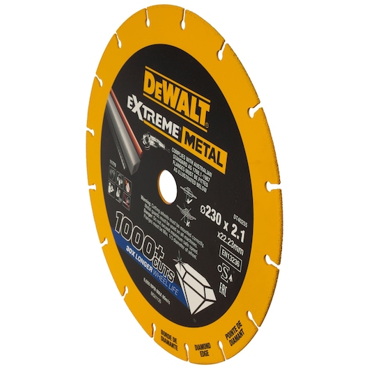 DEWALT Extreme Metal diamond edge cutting disc for metal, 230mm diameter, DT40255.