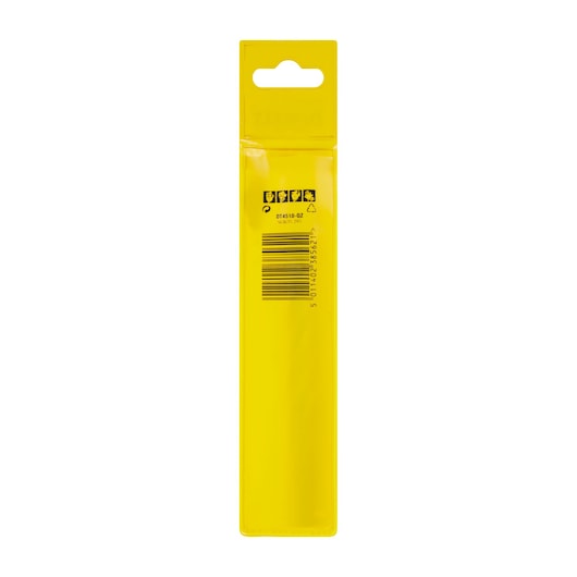 Yellow DEWALT DT4510 product packaging with barcode and hanging slot displayed on a white background.
