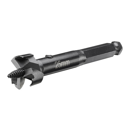 A DEWALT DT4575 wood drill bit with a hexagonal shank and a cutting diameter of 25mm, photographed on a white background.