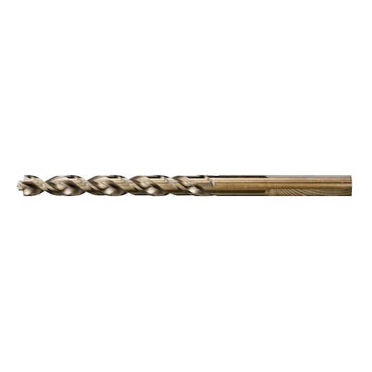 A DEWALT metal twist drill bit shown horizontally against a white background.