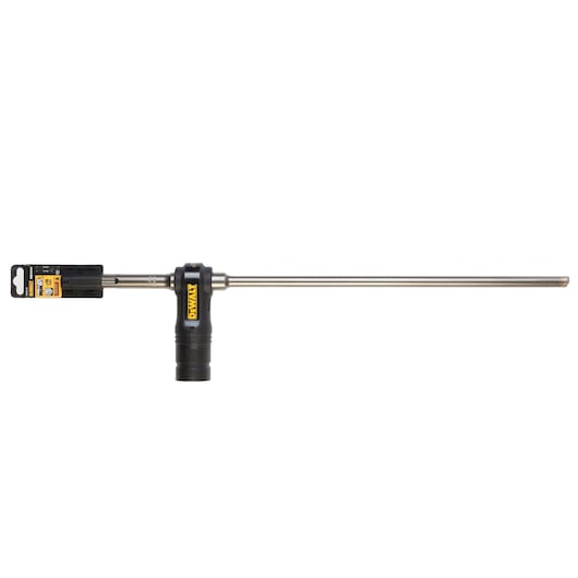 DEWALT long drill bit with black handle and label, designed for precision masonry drilling tasks.