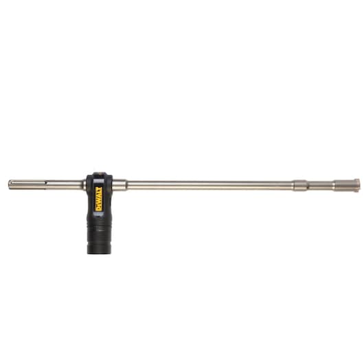 DEWALT DT60233 long steel drill bit with black connector, shown horizontally on a white background.