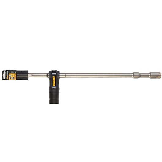 DEWALT DT60235 long metal drill bit with black holder, shown horizontally on a white background.