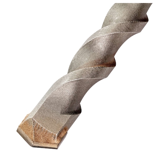 Close-up of a DEWALT DT60302 metal drill bit with a spiral design and sharp tip on white background.