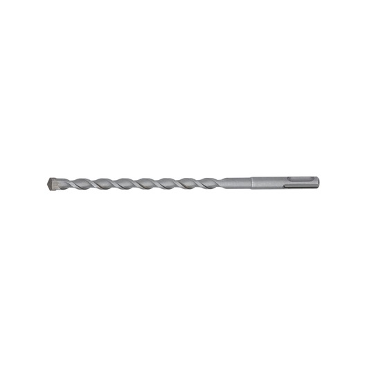 A metal SDS drill bit with a spiral design and flat tip, suitable for masonry or concrete drilling.