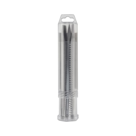 DEWALT drill bit set in a transparent plastic case, upright view against a white background.