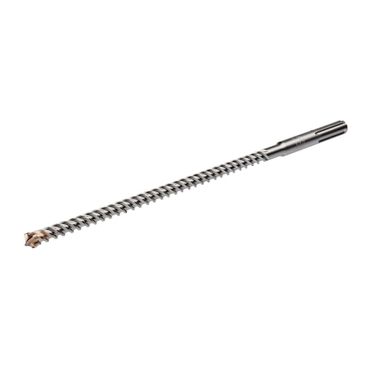 A DEWALT DT60809 SDS-Plus hammer drill bit with a spiral flute and carbide tip, designed for drilling into concrete and masonry, shown against a white background.