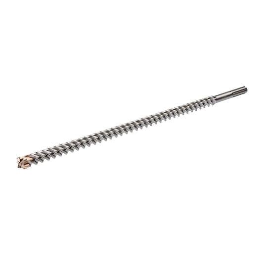 A DEWALT DT60825 heavy-duty SDS Max masonry drill bit with a spiral shaft and carbide tip, designed for drilling into concrete and masonry.