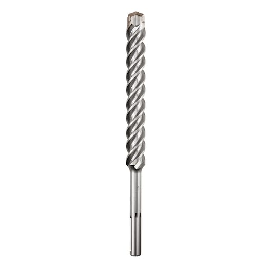 A spiral metal drill bit for power tools, shown vertically against a white background.
