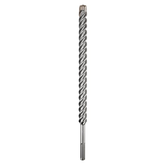A single long, silver-colored spiral drill bit with a SDS shank, suitable for masonry and concrete drilling.