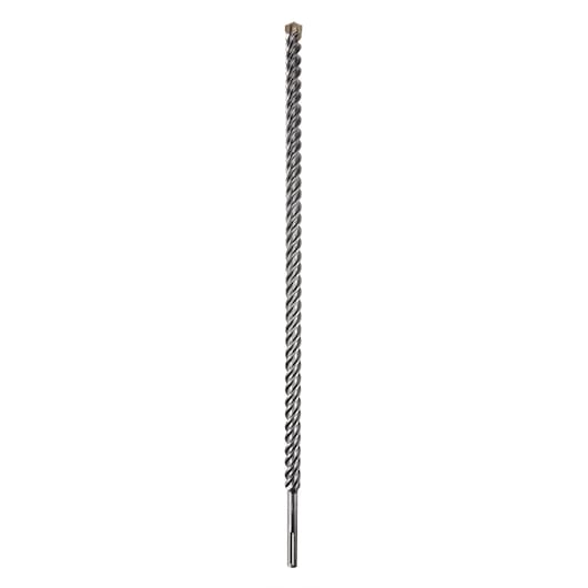 A long, spiral DEWALT drill bit for concrete, precision tip and SDS connection, shown on a white background.