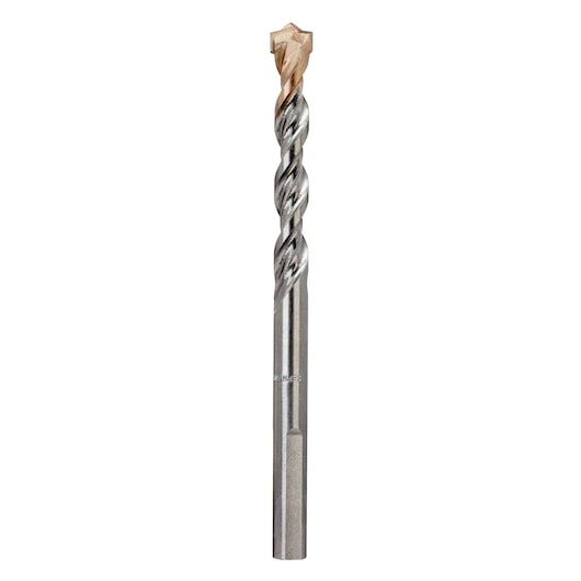 Single DEWALT DT6679 metal masonry drill bit with spiral flutes and pointed tip, shown vertically on white background.