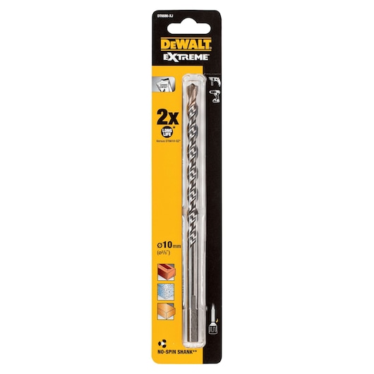 DEWALT Extreme drill bit DT6686 10mm, for masonry, in retail packaging.