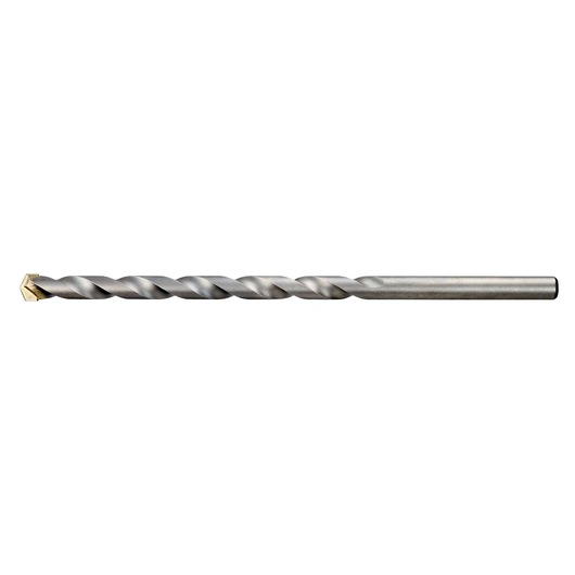 A single DEWALT masonry drill bit with a carbide tip, shown against a white background.