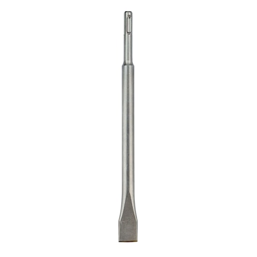 A single flat chisel bit made of metal, designed for use with power tools such as rotary hammers. The chisel has an SDS-plus shank and a flat cutting edge, suitable for chiseling or removing material like concrete or masonry.