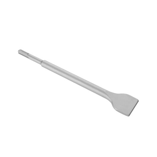 A DEWALT chisel bit with a flat blade and SDS shaft, designed for demolition and masonry tasks.