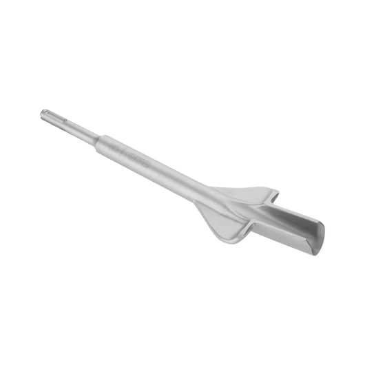 DEWALT DT6804 silver SDS Plus gouge chisel for masonry, shown on white background.