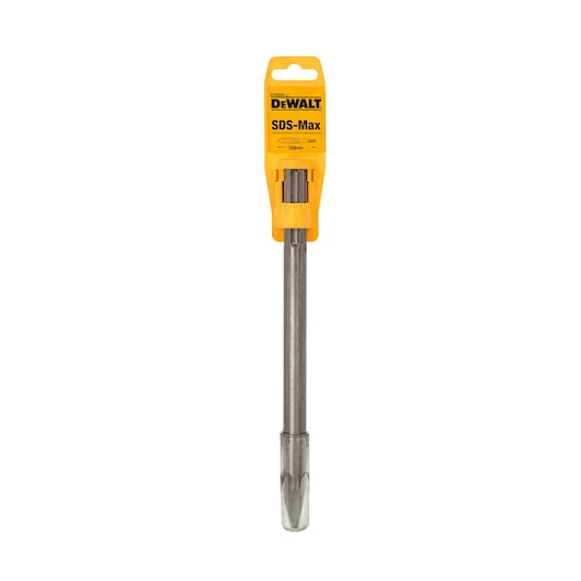 DEWALT SDS-Max chisel bit, 300mm, in yellow packaging, used for heavy-duty drilling in masonry and concrete.