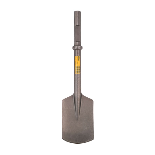 DEWALT DT6928 wide chisel bit with hexagonal shank for demolition hammers, shown upright against white background.