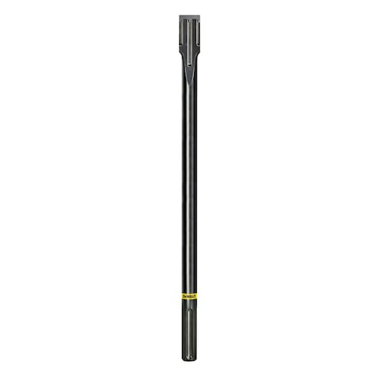 DEWALT SDS Max steel tile chisel for demolition or renovation, shown vertically on a white background.