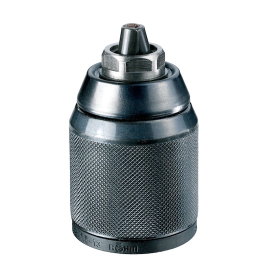 DEWALT DT7046 metal drill chuck with textured grip, used to secure drill bits for power tools.