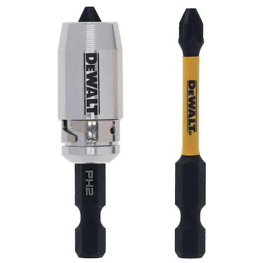 DEWALT DT70536T set includes a magnetic bit holder and a PH2 screwdriver bit.