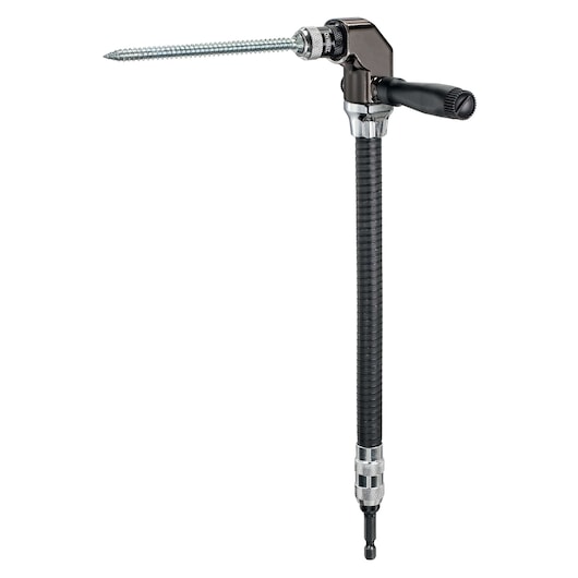 DEWALT DT70621 flexible shaft screwdriver attachment with handle and a mounted screw.