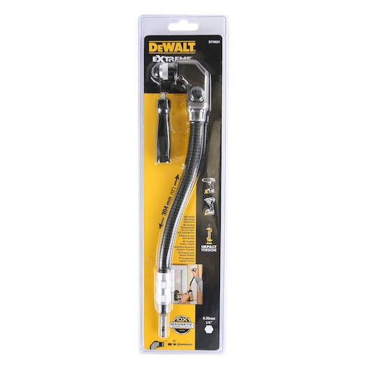 DEWALT DT70621 flexible shaft extension for power tools, in retail packaging.