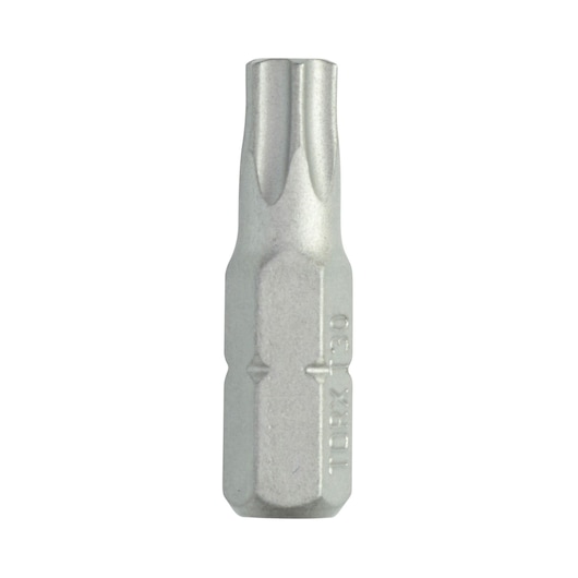 Single DEWALT DT7258 metal screwdriver bit with Torx tip, shown vertically against a white background.