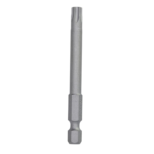 DEWALT DT7295 torx screwdriver bit, gray, hexagonal shank for power tools, shown upright on white background.
