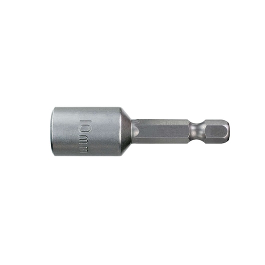 10mm DEWALT magnetic nut driver with hex shank for use with drills and screwdrivers.