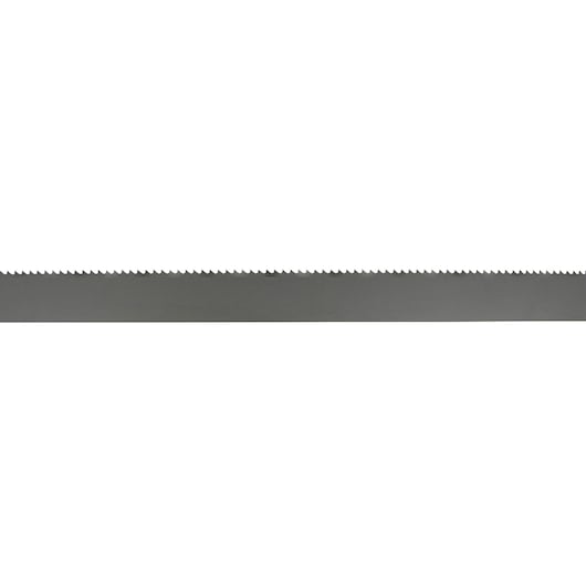 DEWALT DT8460 bandsaw blade with evenly spaced teeth, shown horizontally against a white background.