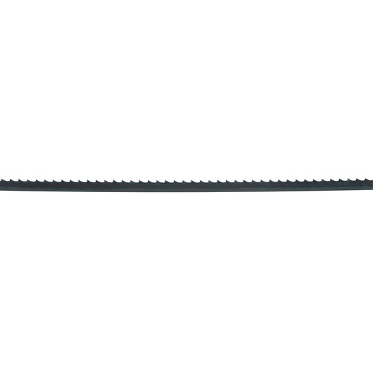 A DEWALT band saw blade with sharp teeth, shown against a white background.
