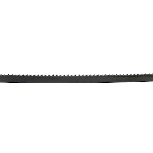 A DEWALT DT8472 band saw blade with sharp teeth on a white background.