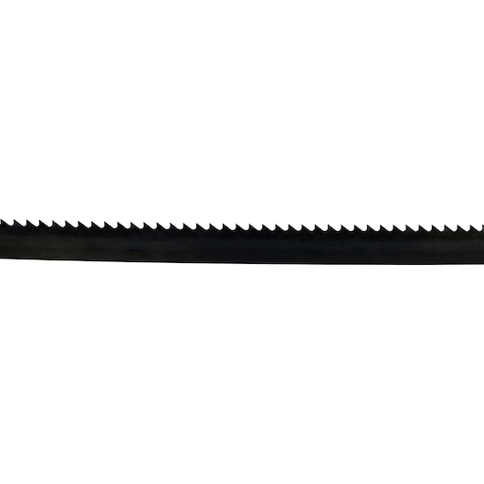 Close-up of a DEWALT DT8486 saw blade with sharp teeth against a white background.