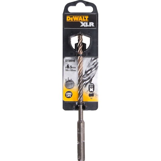 DEWALT XLR DT8916 SDS-plus drill bit, 6.5mm x 160mm, packaged for long life and masonry drilling.