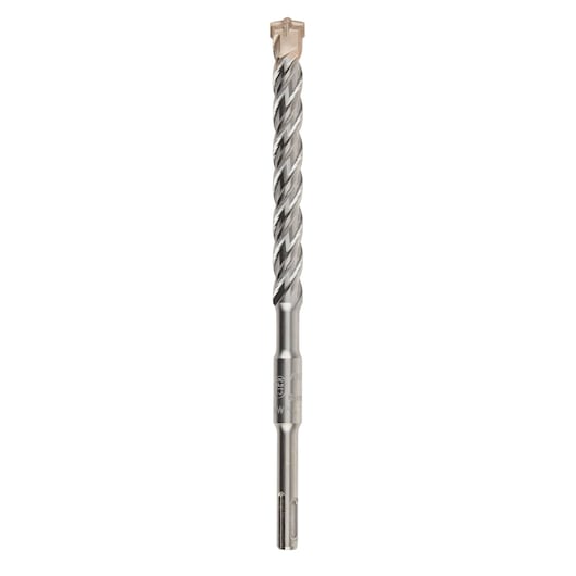 A DEWALT SDS masonry drill bit with a spiral flute and metal tip, suitable for concrete and stone surfaces.