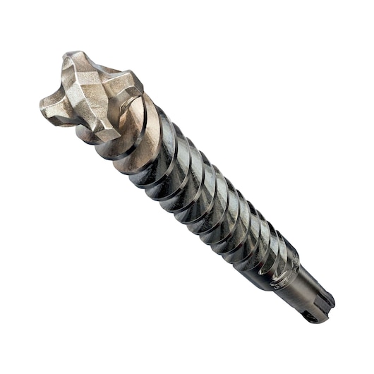 Close-up of a DEWALT DT8925 spiral drill bit with a metallic finish, shown isolated on a white background.