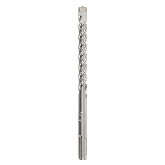 Single DEWALT SDS masonry drill bit with spiral fluting, silver color, shown upright on white background.
