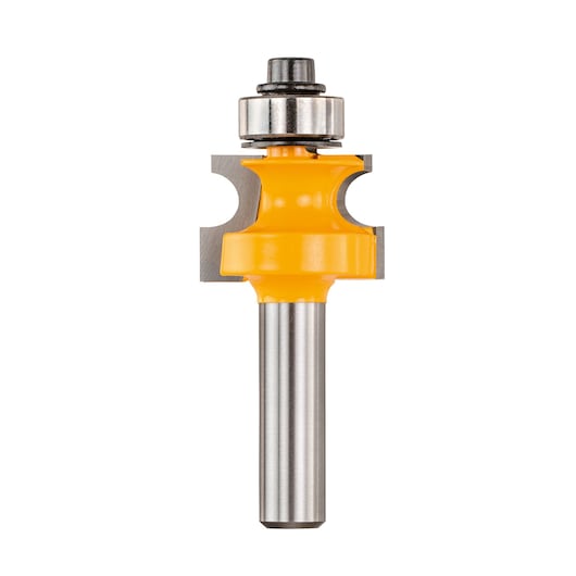 DEWALT router bit DT90017 with yellow body and metal bearing for woodworking.