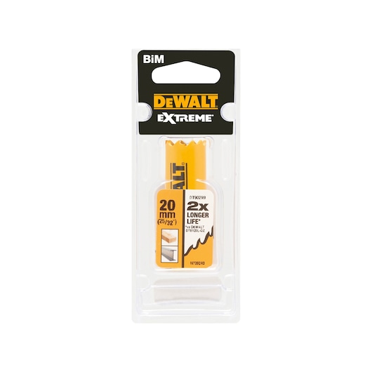 DEWALT photography accessory DT90299, DT90299-QZ in packaging with 20mm size detail.
